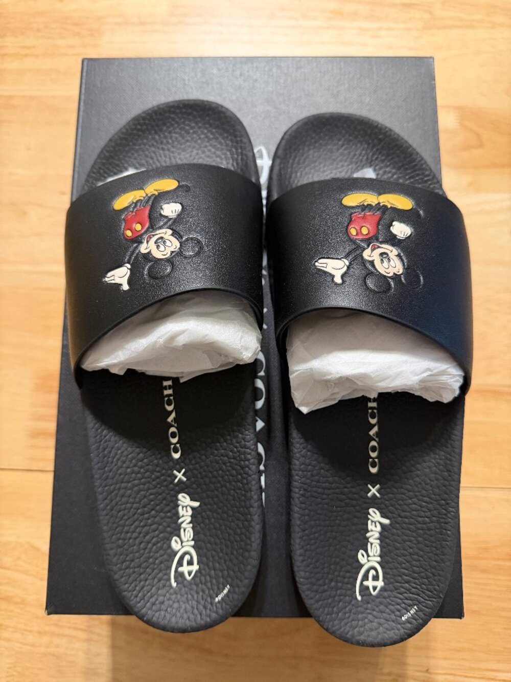 Coach x Disney Mickey Mouse Slide Sandals – Black